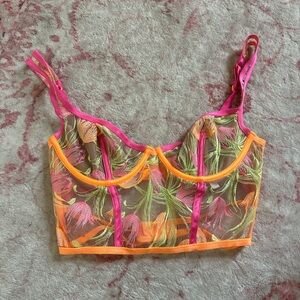 For Love And Lemons Tulip Floral Embroidered Bralette